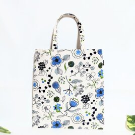 北欧の花ペタンコなトートバック(生成り)