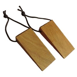 ドアストッパー ミニ ライトブラウン ④ ドア止め  木製  2こセット くさび ウッドロック 天然杢楢無垢材