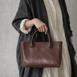 本革 スモールアトリエバッグ アンティークブラウン｜HMA刻印 牛革 ミニトート