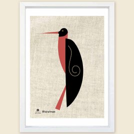 大きな翼　鳥　送料無料 　イイネたのしいポスター　イラスト　ポスター　アートポスター　アート/sei検索新着順　4013