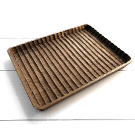 小さめの我谷盆　栗渋染め