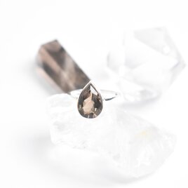 透明なブラウンの スモーキークォーツ シルバーリング　天然石　シルバー925