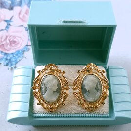 victoran gray cameo ヴィンテージイヤリング