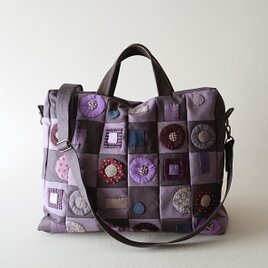 motif applique 2way bag [L/gray&purple]