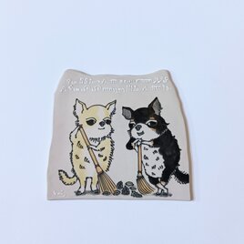 タイルの動物図鑑　チワワそうじ