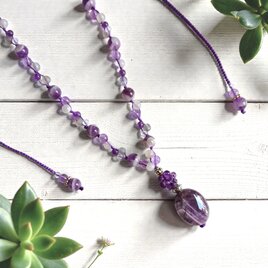 アメジストのフリーサイズネックレス　Y-2127