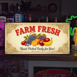 【オーダー無料】果物 フレッシュフルーツ くだもの 直売 レトロ 店舗 自宅 照明 ランプ 看板 置物 雑貨 ライトBOX