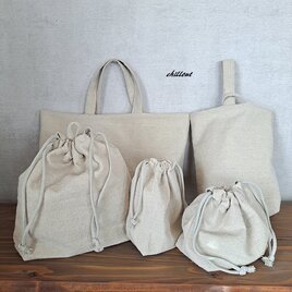 【入園・入学】リネン：入園バッグ５点セット【0804】