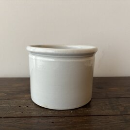 フランスアンティー ク コンフィチュールポット　オフホワイト（大）