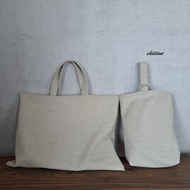 【入園・入学】リネン：入園バッグ２点セット【0806】