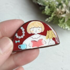 ブローチ in my room　ステンドグラスブローチ