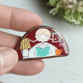 ブローチ in my room　ステンドグラスブローチ