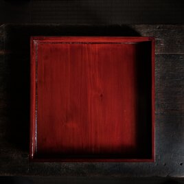 深く美しい色味◆伊勢漆器　胡桃足膳　角盆　古物　古民家　骨董・antiques　明治〜昭和初期　i8