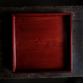 深く美しい色味◆伊勢漆器　胡桃足膳　角盆　古物　古民家　骨董・antiques　明治〜昭和初期　i9