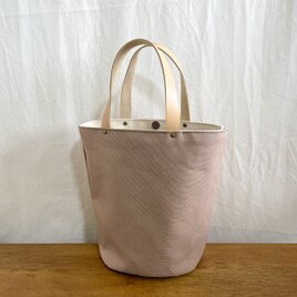 バケツ型トートバッグ✴︎現品のみ✴︎ピンクベージュ✴︎本革持ち手