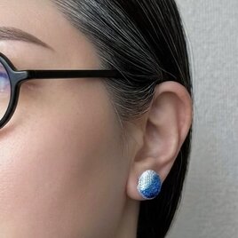 国産絹糸の絽ざしピアス 絹のうつろい　そらいろ グラデーション