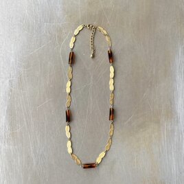 Vintage retro botanical leaf beads necklace