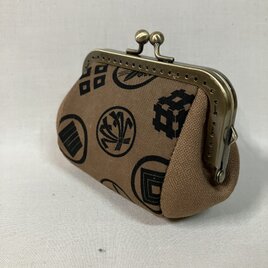 柿渋染め　ぷっくりがま口（角）26B5