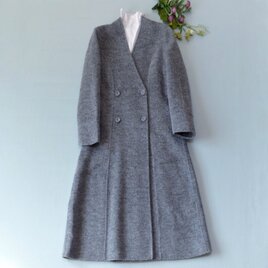 ウールVネックポケット付きシンプルな大人可愛いロングコート♪