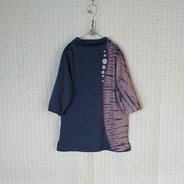 ＊2種の絞り染めTシャツ＊ 七分袖オフネック