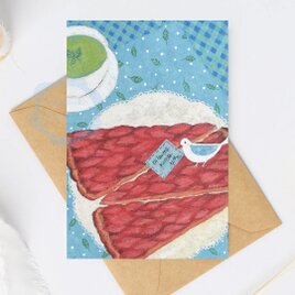 （82）すももタルトと青い鳥　ポストカード　3枚セット