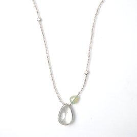 -Green amethyst・Green opal- silver necklace