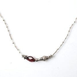 -Garnet・India silver- silver choker