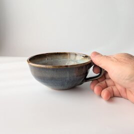 窯変ブルーのスープカップ　【手仕事　民藝　和　陶器】