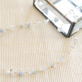 202６春色のナイロンコートワイヤーネックレス　ネモフィラ１４kgf