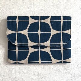 御朱印帳ケース　大判　幾何学模様　ブルー