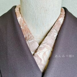 洗える刺繍半衿 サテンフラワー