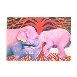 アジアゾウの親子【ポストカード】（2枚セット）