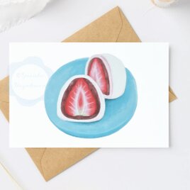 （84）いちご大福　ポストカード　3枚セット