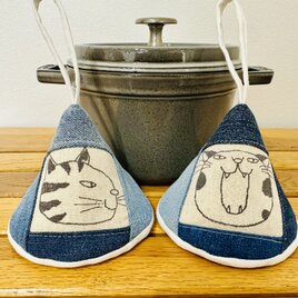 三角鍋つかみstaub　ストウブ　ホーロー　鍋つかみ　ミトン