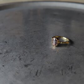 アイオライトサンストーン真鍮リング#13