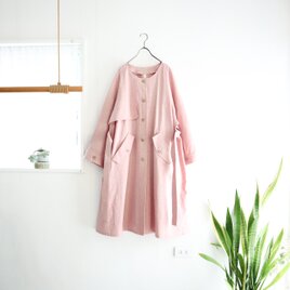 back gather sleeve trench coat (pale pink)
