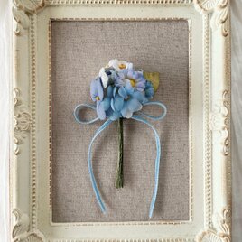 〈染め花〉小ぶりな花束コサージュ006