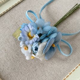 〈染め花〉小ぶりな花束コサージュ006