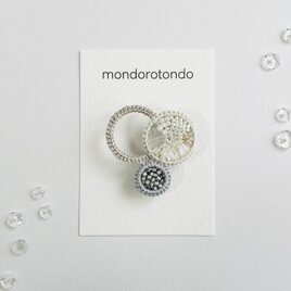 en ー縁ー ／ブローチ／Ｓ／ホワイト×ブルーb001