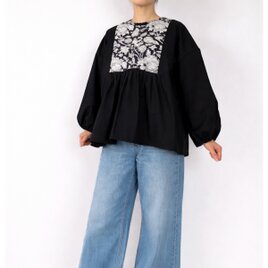 インド綿キルティングギャザーブラウス