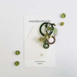 garden ーｶﾞｰﾃﾞﾝー ／ﾐﾓｻﾞ／大人なｲﾔｰｱｸｾｻﾘｰ／SUS316L／ｸﾞﾘｰﾝ緑系e005b