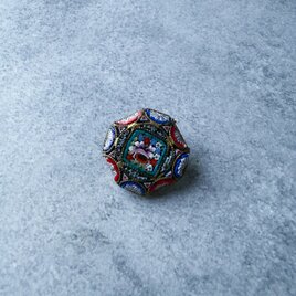 八角の宝石箱 ― イタリア1950s マイクロモザイクブローチ