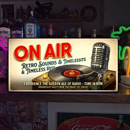 【オーダー無料】ON AIR オンエア レコード CD ラジオ レトロ 店舗 自宅 照明 看板 置物 雑貨 ライトBOX