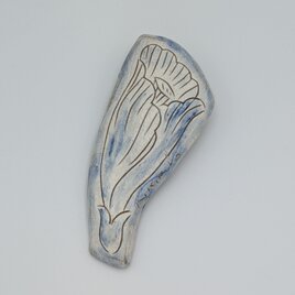 【Temoto】まどろみの花｜毛布のように心を包む、青い記憶の壁掛け（15×7cm）