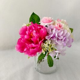 母の日のプレゼント【アーティフィシャルフラワー】芍薬とローズ