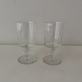 【1脚価格】フランスアンティーク　手吹きのワイングラス　装飾ステム付き