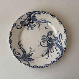 フランスアンティーク　アイリス柄のディナープレート