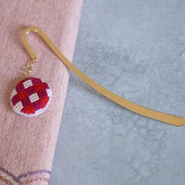 絽ざし しおり 市松文様 国産絹糸 和モダン ブックマーカー 軽量 ギフト