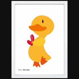 ワクワク　アヒル　送料無料 　イイネたのしいポスター　イラスト　ポスター　アートポスター　アート/sei検索新着順　3272