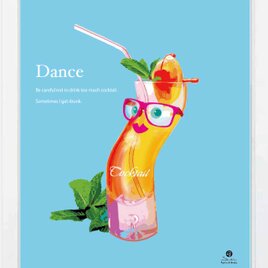 ダンシングカクテル　カクテル　送料無料 　イイネたのしいポスター　イラスト　アートポスター　アート/sei検索新着順　73-2